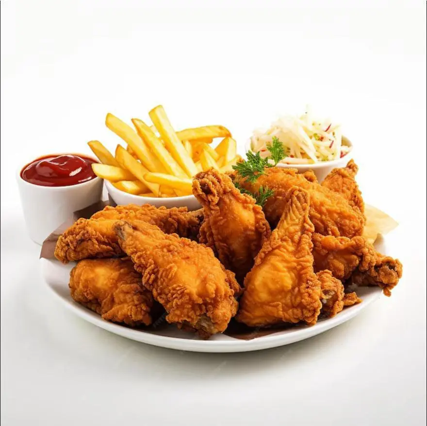 Broaster Chicken plate with french fries and coleslaw at Amean Edmonton