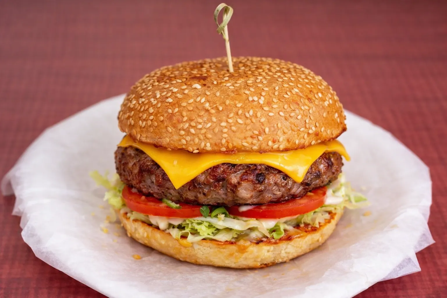 Amean Burger with donair meat at Amean Pizza Donair & Sub in Edmonton, AB